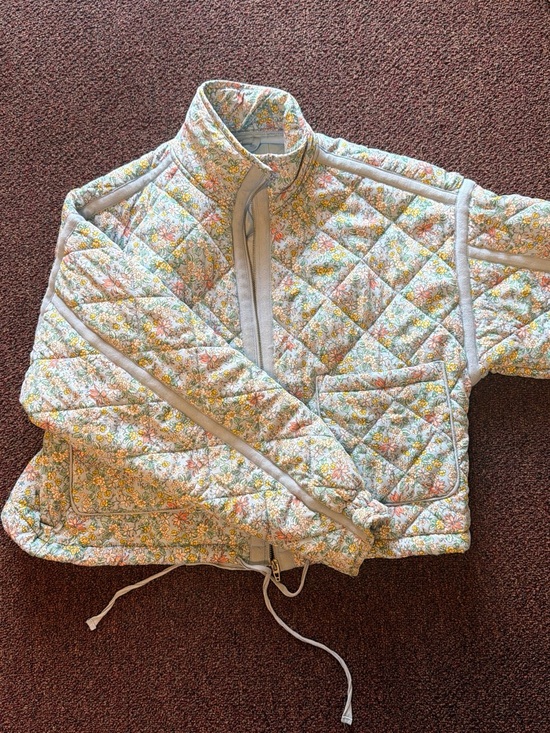 Nordstrom Jackets & Blazers - Nordstrom Quilted Floral Jacket in Light Blue and Yellow